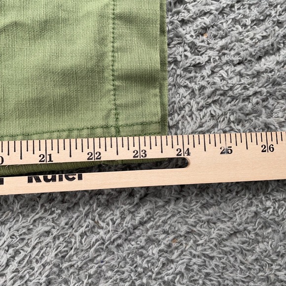 J Crew Pants Womens 31 Green Wide Leg Slub Cotton Button Fly Casual Chic - Picture 6 of 10